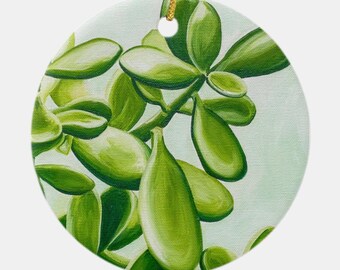 Jade Plant Christmas Ornament | Gardener Gift | Plant Lover Ornament | Botanical | Boho Decor | Christmas Ornament | Plants |