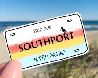 Southport North Carolina Sticker: Waterproof Vinyl Decal (2x3 inch) - Safe Haven