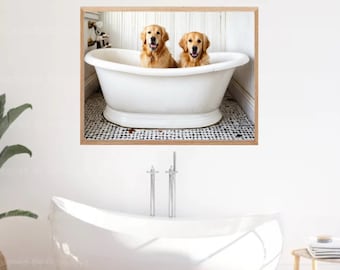 Golden Retrievers in Clawfoot Bathtub PrintLisa Pascarell