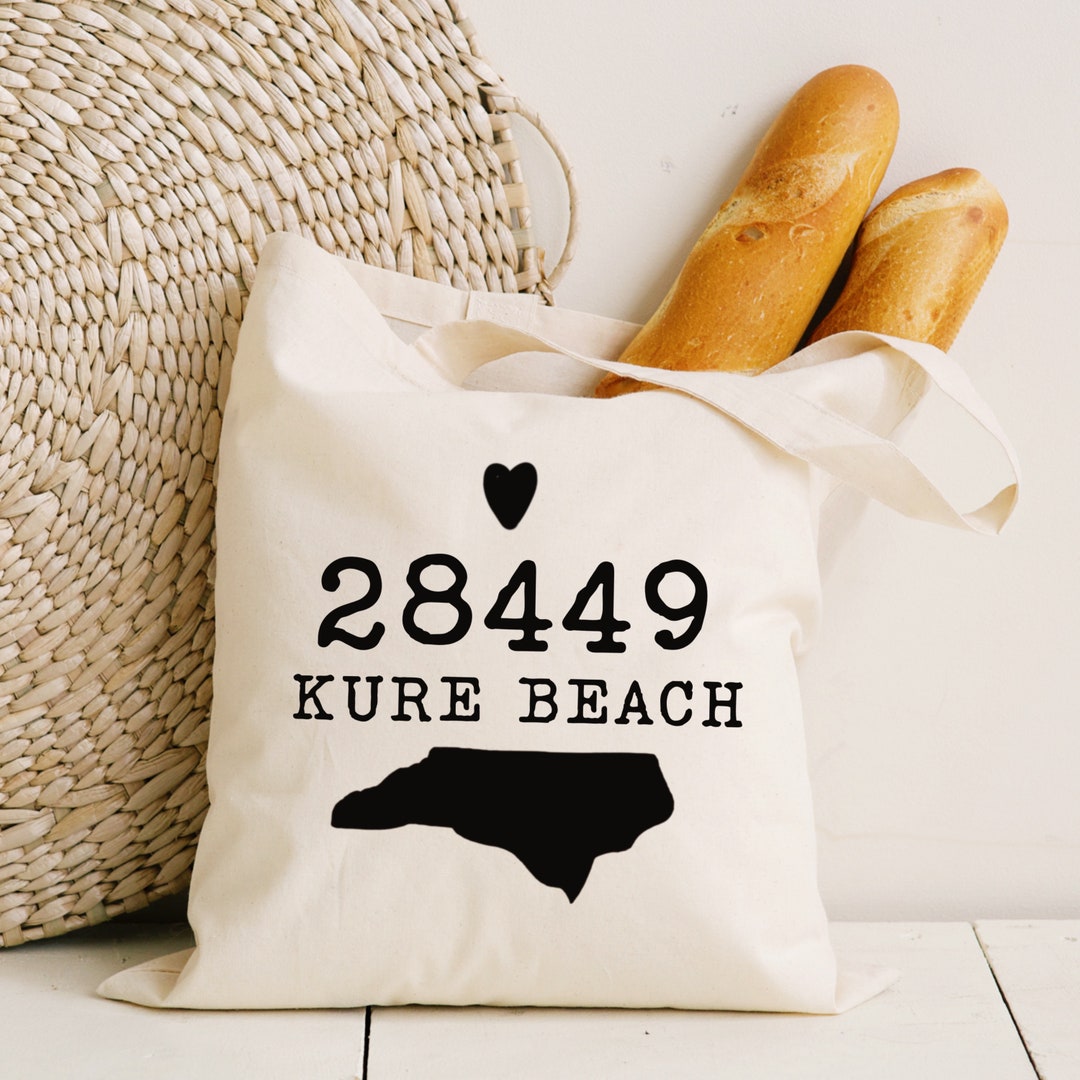I Love Kure Beach North Carolina Tote zipcode Tote 28449gift Beach