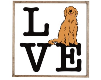 Golden Retriever LOVE Print | Golden Dog |Golden Love| Dog Lover| Puppy  |Print |Love Dogs Poster|