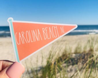 Carolina Beach Flag Sticker: Waterproof Vinyl Decal