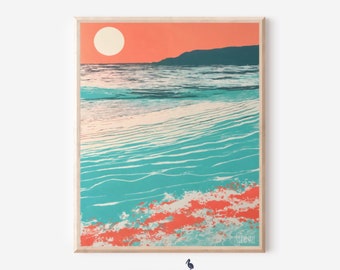 Sunrise Crashing Waves Poster for Your Coastal Home