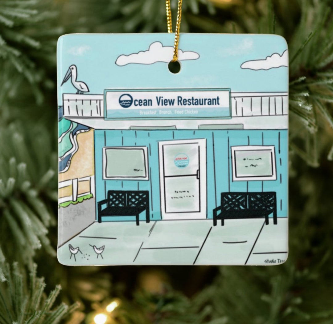 Ocean View Restaurant Kure Beach Christmas Ornament Gift Kure Beach NC