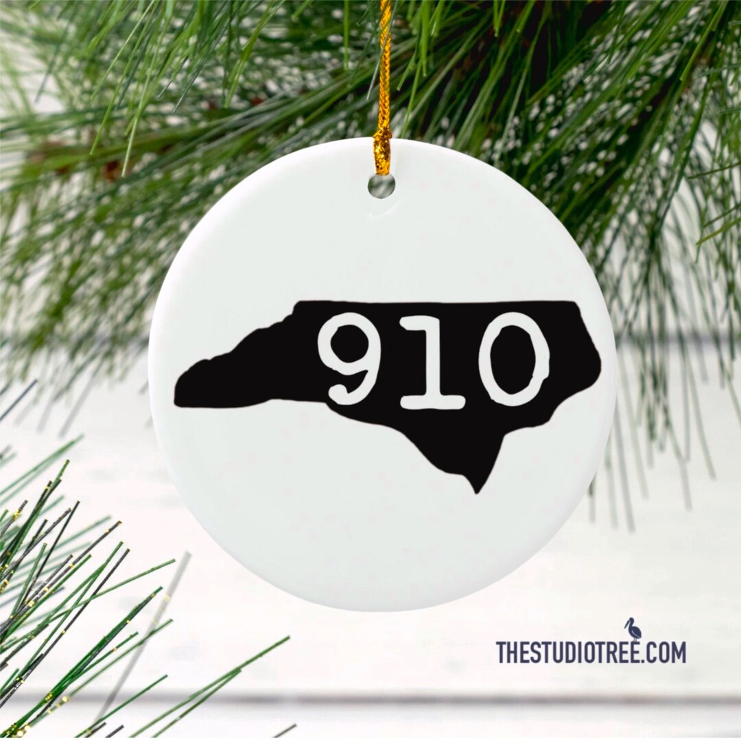 910 Area Code North Carolina Christmas Ornament 910 Ornament Our State