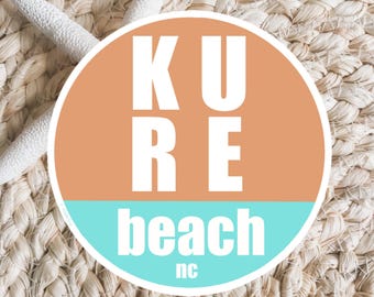 Kure Beach North Carolina Sticker: Waterproof Vinyl Decal