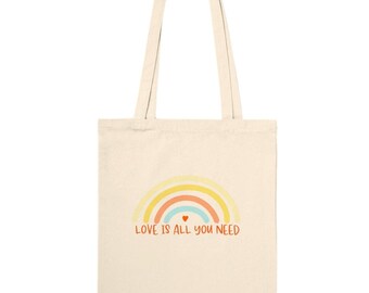 Rainbow | Love | Valentine Gift| Bridal Shower| Bachelorette| All You Need is Love|  Classic Tote Bag