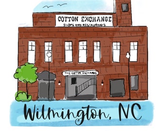 Wilmington NC Cotton Exchange Poster: Cape Fear River Art Print