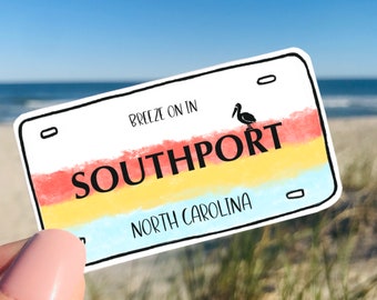 Southport North Carolina Sticker 2 x3 inch Sticker, Hydroflask Sticker, License Plate Sticker, Laptop, Safe Haven Sticker