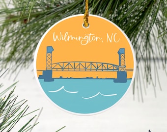 Cape Fear Bridge Wilmington North Carolina Christmas Ornament | Keepsake Ornament | Souvenir | Trip | Vacation |