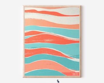 Waves Poster for Your Coastal Beach House