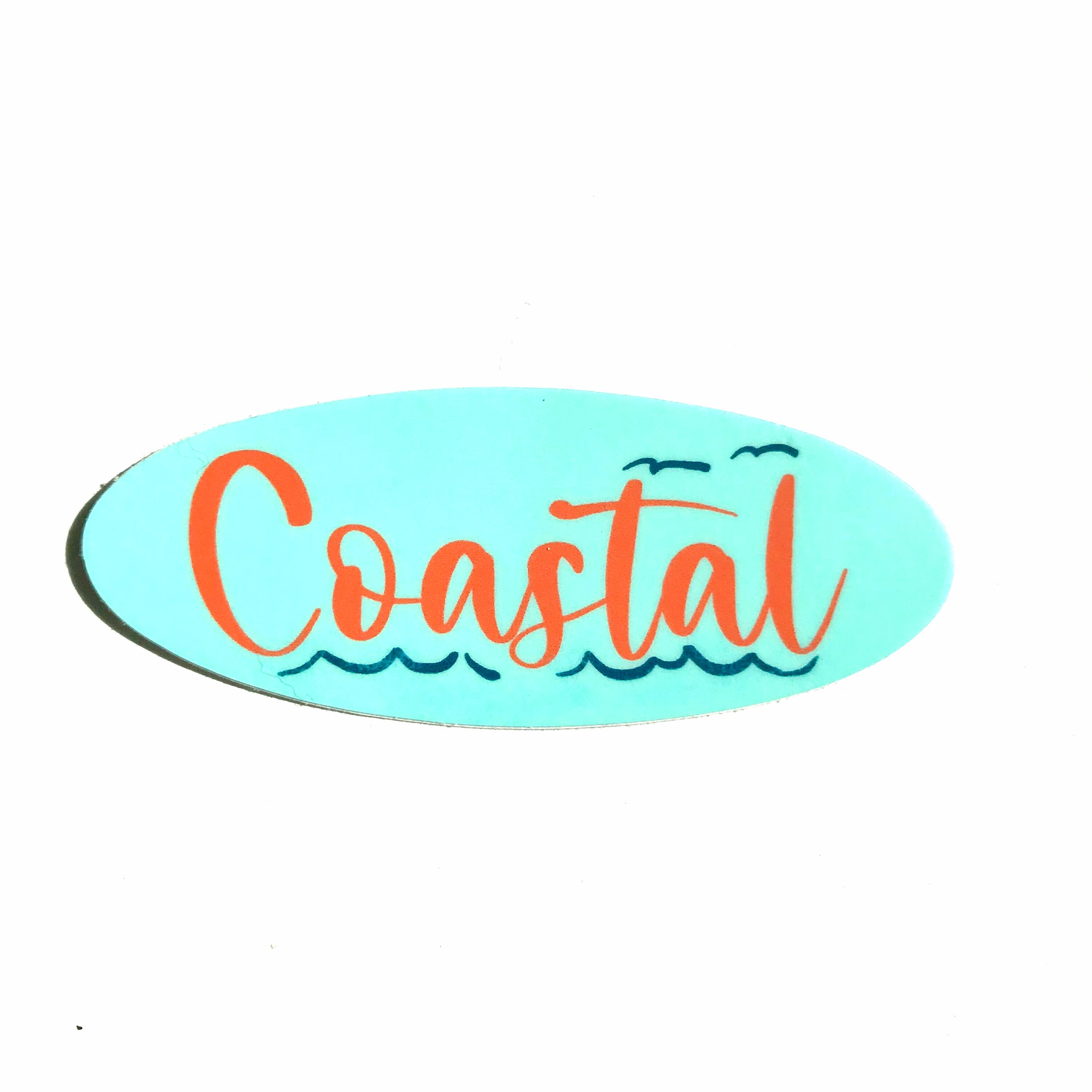 Coastal Sticker 1 1/2 x 3 inch Sticker Water Bottle Sticker Etsy