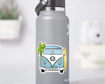 Carolina Beach Travel Van Sticker: Waterproof Vinyl Decal