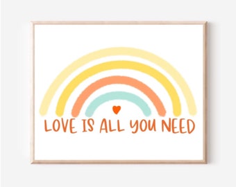 Rainbow | Love| Valentine| Love is all you need| LOVE | Matte Paper Poster