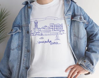 Coastal Harbor Southport North Carolina Sketch Tee | Yacht Basin Line Art T-Shirt