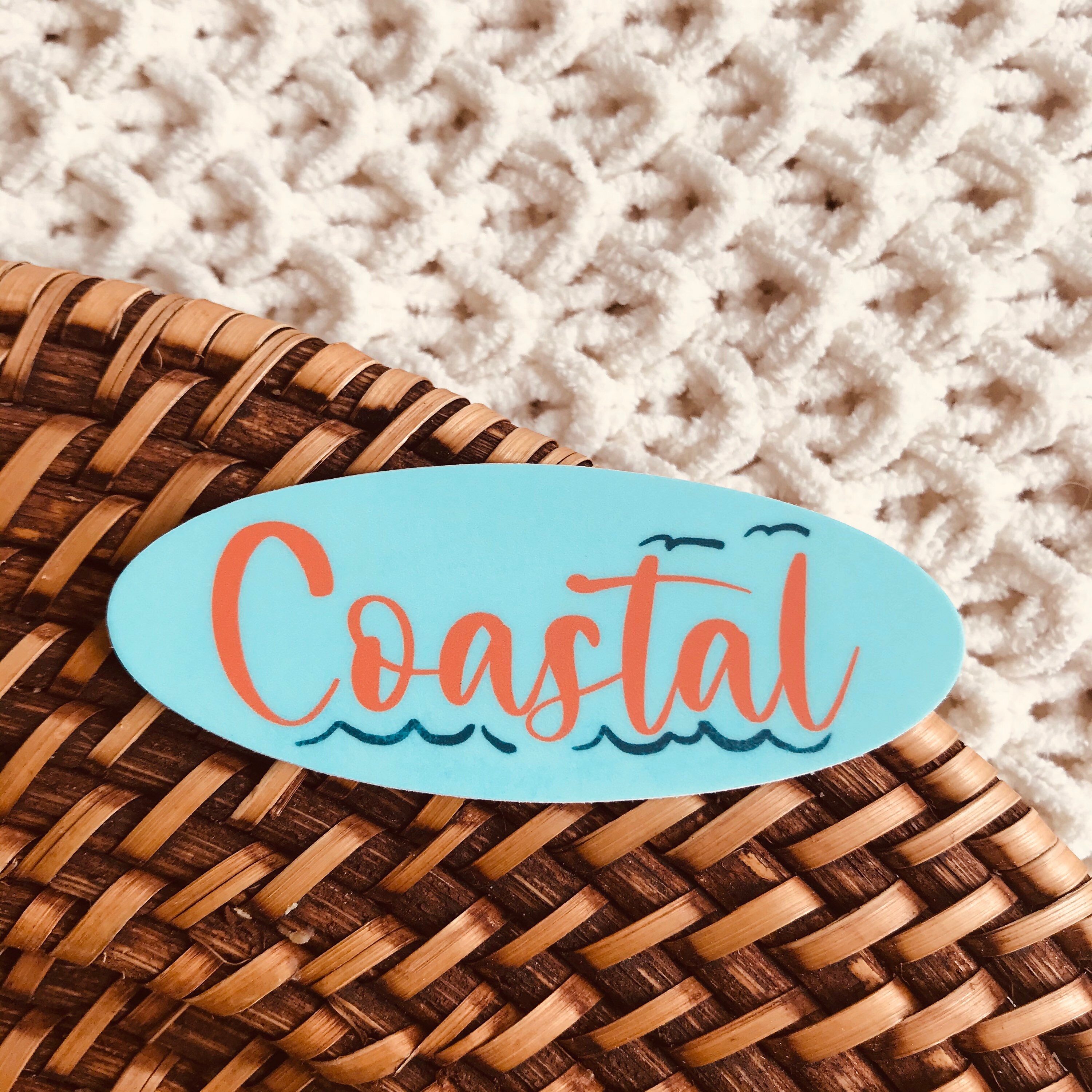 Coastal Sticker 1 1/2 x 3 inch Sticker Water Bottle Sticker Etsy