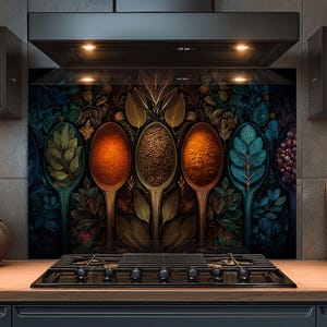 Dosseret en verre trempé, Dosseret en verre épicé pour la cuisine, Couvercle supérieur de cuisinière, Dosseret de poêle, Dosseret de cuisine, Dosseret pour cuisinière