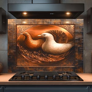 Dosseret en verre trempé, Dosseret en verre tourterelle pour la cuisine, Couvercle supérieur de cuisinière, Dosseret de poêle, Dosseret de cuisine, Dosseret pour cuisinière