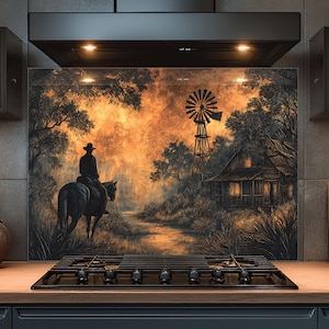 Dosseret en verre trempé, Dosseret en verre pour la cuisine, Dosseret occidental, Couvercle supérieur de cuisinière, Dosseret de poêle, Dosseret de cuisine pour poêle