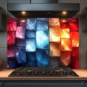 Dosseret en verre trempé, Dosseret en verre pour la cuisine, Couvercle supérieur de cuisinière, Dosseret de poêle, Dosseret de cuisine, Dosseret pour cuisinière