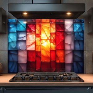Dosseret en verre trempé, Dosseret en verre pour la cuisine, Couvercle supérieur de cuisinière, Dosseret de poêle, Dosseret de cuisine, Dosseret pour cuisinière