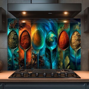 Dosseret en verre trempé, Dosseret en verre épicé pour la cuisine, Couvercle supérieur de cuisinière, Dosseret de poêle, Dosseret de cuisine, Dosseret pour cuisinière
