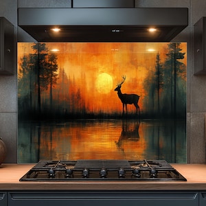 Dosseret en verre trempé, Dosseret en verre de cerf pour la cuisine, Couvercle supérieur de cuisinière, Dosseret de poêle, Dosseret de cuisine, Dosseret pour cuisinière