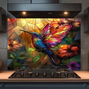 Dosseret en verre trempé, Dosseret en verre pour oiseaux pour la cuisine, Couvercle supérieur de cuisinière, Dosseret de poêle, Dosseret de cuisine, Dosseret pour cuisinière