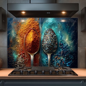 Dosseret en verre trempé, Dosseret en verre épicé pour la cuisine, Couvercle supérieur de cuisinière, Dosseret de poêle, Dosseret de cuisine, Dosseret pour cuisinière