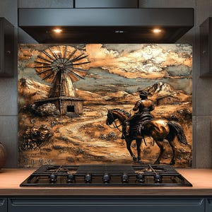 Dosseret en verre trempé, Dosseret en verre pour la cuisine, Dosseret occidental, Couvercle supérieur de cuisinière, Dosseret de poêle, Dosseret de cuisine pour poêle
