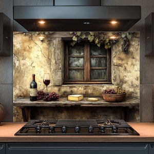 Dosseret en verre trempé, Dosseret en verre à vin pour la cuisine, Couvercle supérieur de cuisinière, Dosseret de poêle, Dosseret de cuisine, Dosseret pour cuisinière