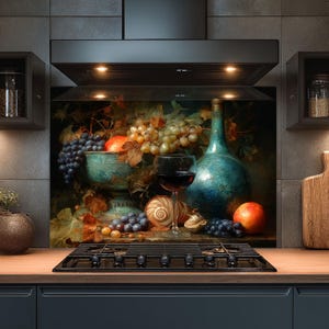 Dosseret en verre trempé, Dosseret en verre à vin pour la cuisine, Couvercle supérieur de cuisinière, Dosseret de poêle, Dosseret de cuisine, Dosseret pour cuisinière