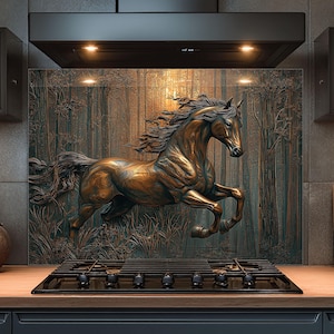 Dosseret en verre trempé, Dosseret en verre cheval pour la cuisine, Couvercle supérieur de cuisinière, Dosseret de poêle, Dosseret de cuisine, Dosseret pour cuisinière