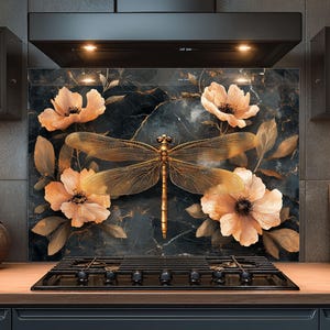 Dosseret en verre trempé, dosseret en verre libellule pour cuisine, couvercle de cuisinière, dosseret de poêle, dosseret de cuisine pour cuisinière