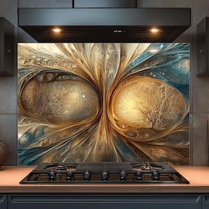 Dosseret en verre trempé, dosseret en verre arbre de vie pour cuisine, couvercle de cuisinière, dosseret de poêle, dosseret de cuisine pour cuisinière