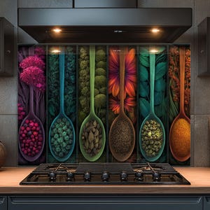 Dosseret en verre trempé, Dosseret en verre épicé pour la cuisine, Couvercle supérieur de cuisinière, Dosseret de poêle, Dosseret de cuisine, Dosseret pour cuisinière
