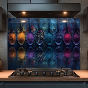 Dosseret en verre trempé, Dosseret en verre épicé pour la cuisine, Couvercle supérieur de cuisinière, Dosseret de poêle, Dosseret de cuisine, Dosseret pour cuisinière