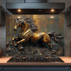 Dosseret en verre trempé, Dosseret en verre cheval pour la cuisine, Couvercle supérieur de cuisinière, Dosseret de poêle, Dosseret de cuisine, Dosseret pour cuisinière