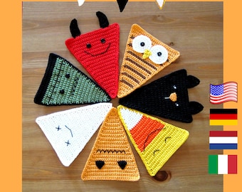Halloween Bunting, PDF Crochet Pattern with English, Italian, Dutch and German Instructions