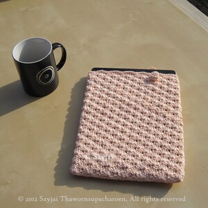 Raspberry and Blue iPad Case, PDF Crochet Pattern image 3