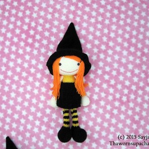 3 Witch Dolls for Halloween. Instant download PDF crochet pattern in English and German. image 4