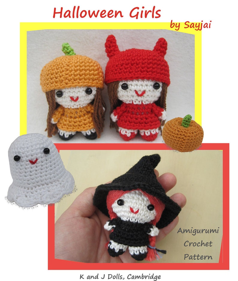 Halloween Girls, PDF Amigurumi Crochet Pattern image 1