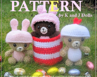 Easter Bears, PDF Crochet Pattern in English and in German