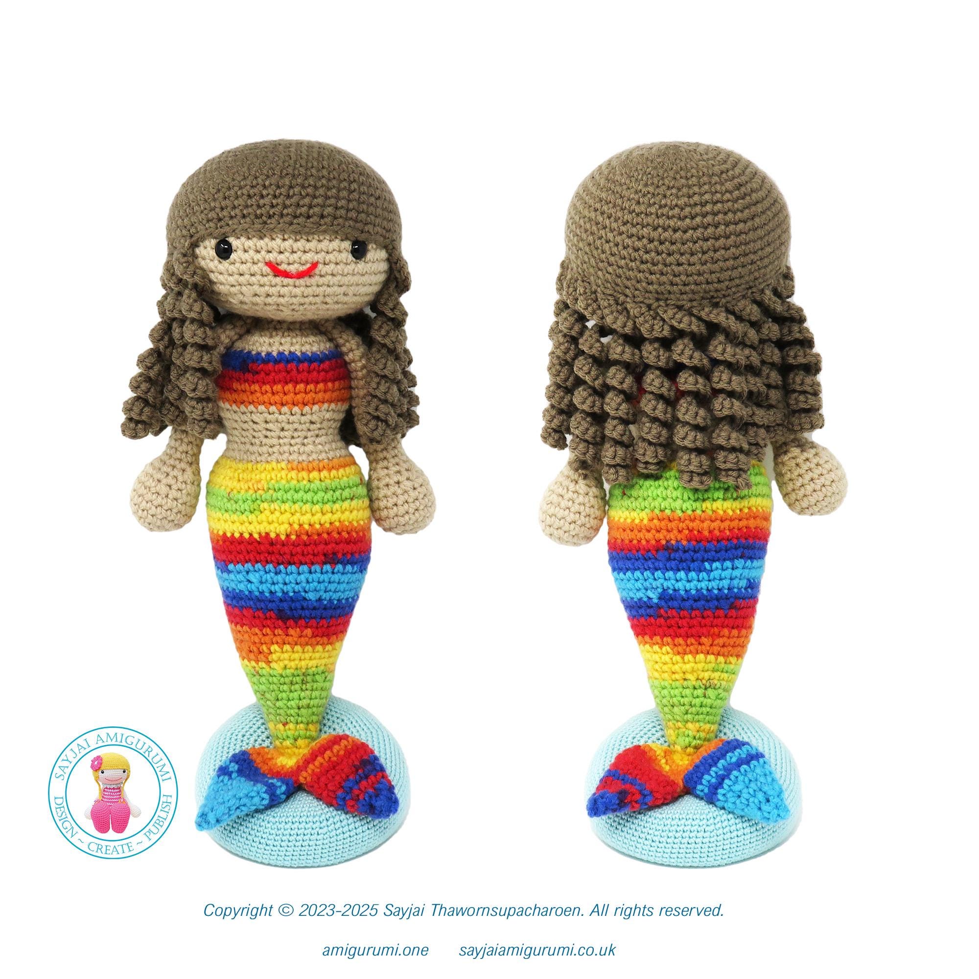 ふわふわマーメイド編みぐるみかぎ針編みパターン – 18.5インチ人形用