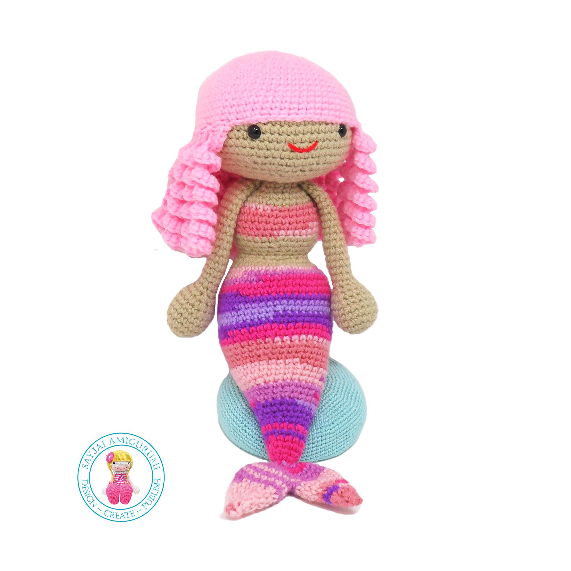 ふわふわマーメイド編みぐるみかぎ針編みパターン – 18.5インチ人形用