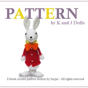 White Rabbit from Alice in Wonderland, PDF Crochet Pattern, English, French and German edition image 1