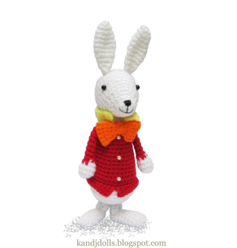 White Rabbit from Alice in Wonderland, PDF Crochet Pattern, English, French and German edition image 4