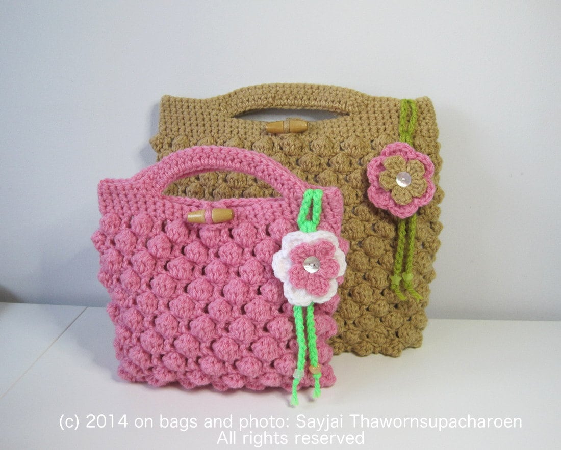 Bobble Bag Crochet Pattern in 2 Sizes, Instant Download PDF, English ...