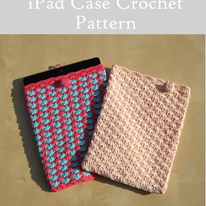 Raspberry and Blue iPad Case, PDF Crochet Pattern image 1