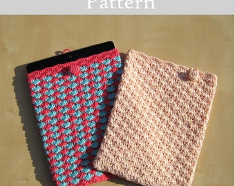 Raspberry and Blue iPad Case, PDF Crochet Pattern